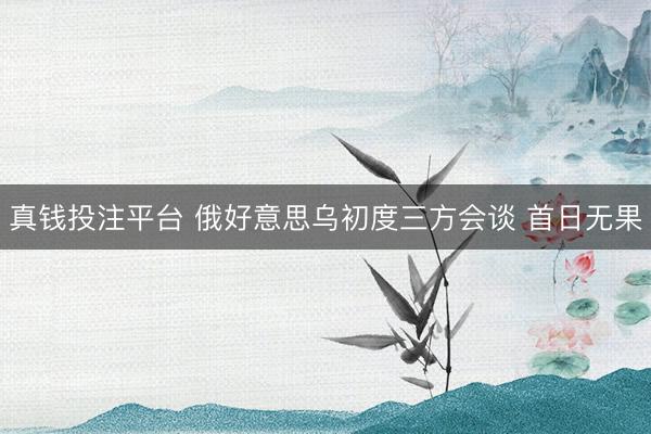 真钱投注平台 俄好意思乌初度三方会谈 首日无果