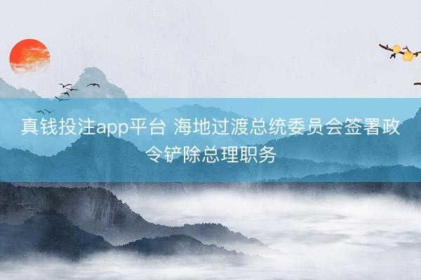 真钱投注app平台 海地过渡总统委员会签署政令铲除总理职务