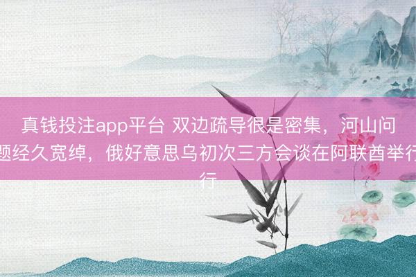 真钱投注app平台 双边疏导很是密集,河山问题经久宽绰,俄好意思乌初次三方会谈在阿联酋举行