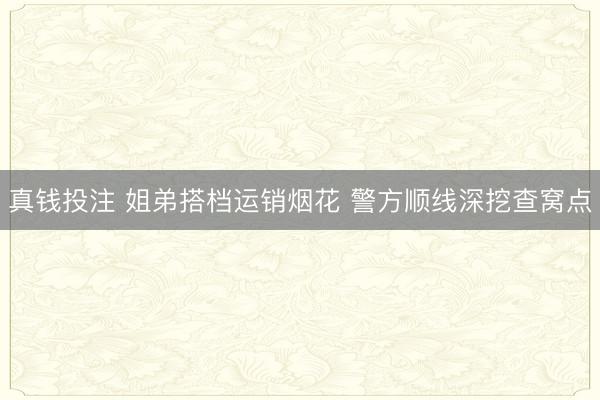 真钱投注 姐弟搭档运销烟花 警方顺线深挖查窝点