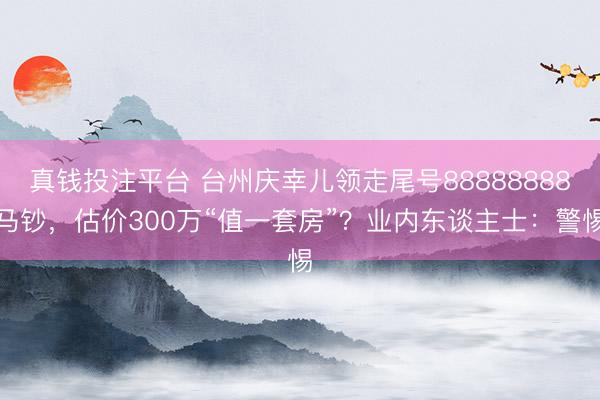 真钱投注平台 台州庆幸儿领走尾号88888888马钞,估价300万“值一套房”?业内东谈主士:警惕
