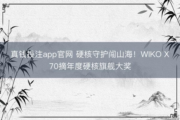 真钱投注app官网 硬核守护闯山海！WIKO X70摘年度硬核旗舰大奖