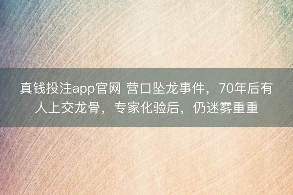 真钱投注app官网 营口坠龙事件,70年后有人上交龙骨,专家化验后,仍迷雾重重