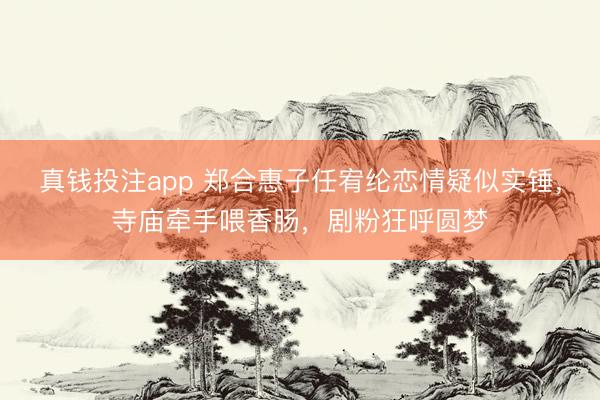 真钱投注app 郑合惠子任宥纶恋情疑似实锤，寺庙牵手喂香肠，剧粉狂呼圆梦