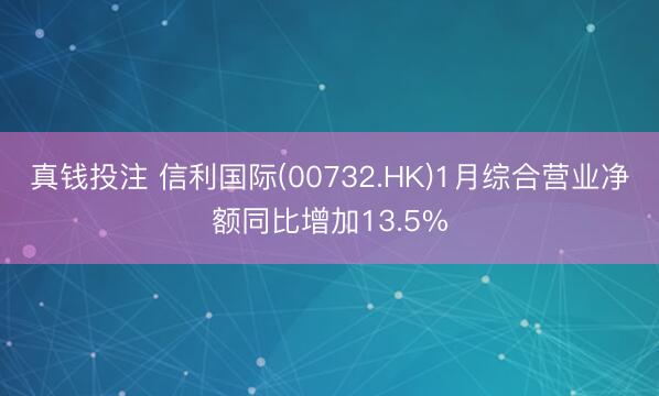 真钱投注 信利国际(00732.HK)1月综合营业净额同比增加13.5%
