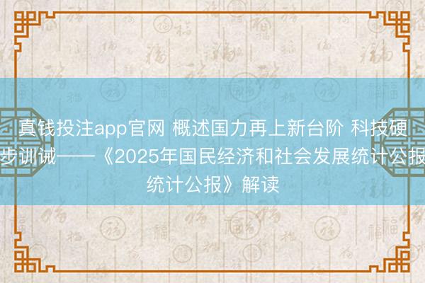 真钱投注app官网 概述国力再上新台阶 科技硬实力稳步训诫——《2025年国民经济和社会发展统计公报》解读