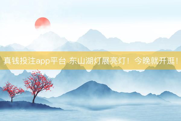 真钱投注app平台 东山湖灯展亮灯！今晚就开逛！