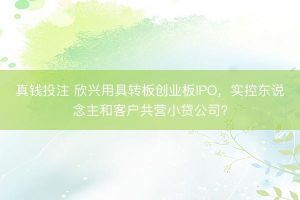 真钱投注 欣兴用具转板创业板IPO，实控东说念主和客户共营小贷公司？