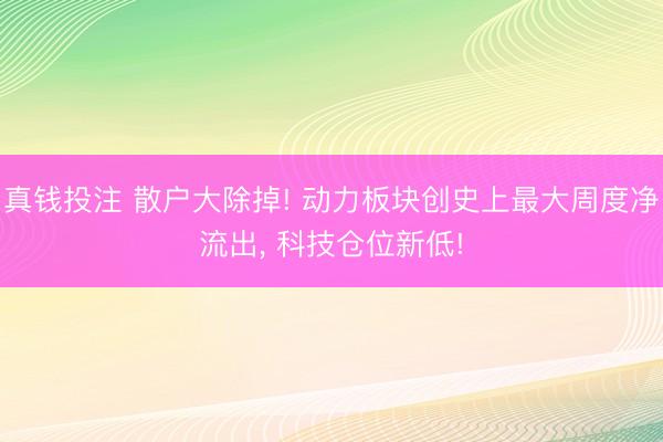 真钱投注 散户大除掉! 动力板块创史上最大周度净流出， 科技仓位新低!