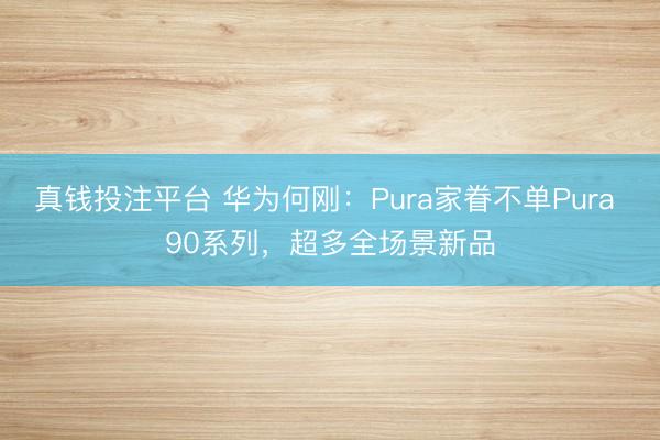 真钱投注平台 华为何刚:Pura家眷不单Pura 90系列,超多全场景新品