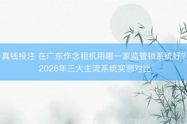 真钱投注 在广东作念租机用哪一家监管锁系统好? 2026年三大主流系统实测对比