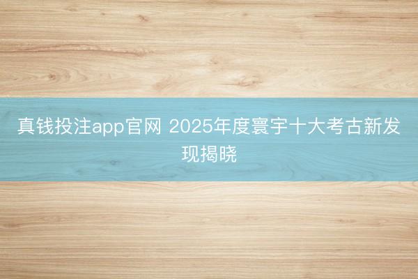 真钱投注app官网 2025年度寰宇十大考古新发现揭晓