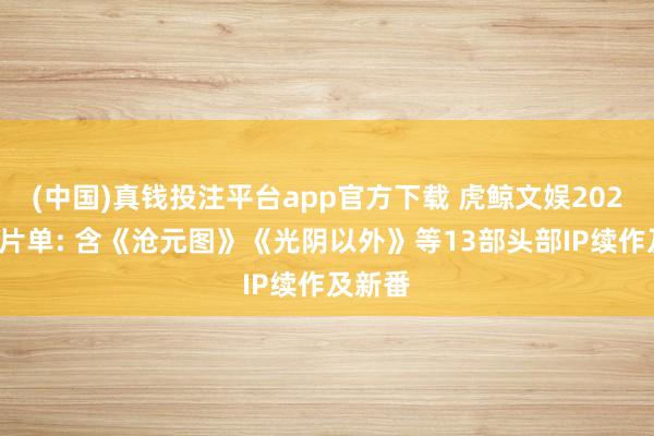 (中国)真钱投注平台app官方下载 虎鲸文娱2026动漫片单: 含《沧元图》《光阴以外》等13部头部IP续作及新番