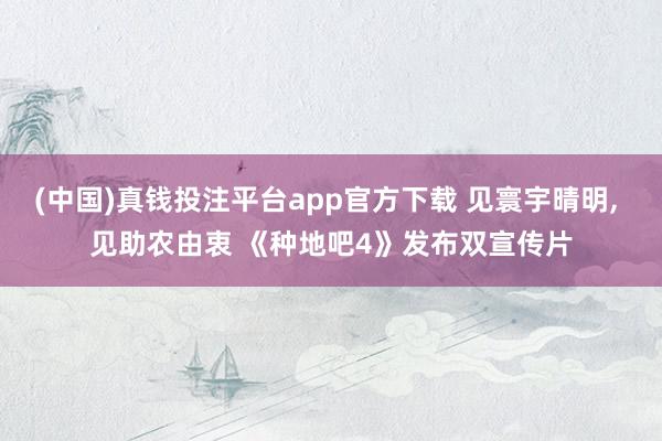 (中国)真钱投注平台app官方下载 见寰宇晴明， 见助农由衷 《种地吧4》发布双宣传片