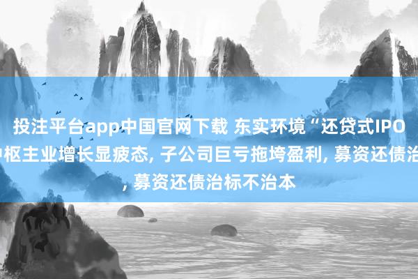 投注平台app中国官网下载 东实环境“还贷式IPO”困境: 中枢主业增长显疲态， 子公司巨亏拖垮盈利， 募资还债治标不治本