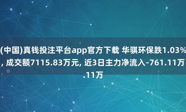 (中国)真钱投注平台app官方下载 华骐环保跌1.03%， 成交额7115.83万元， 近3日主力净流入-761.11万