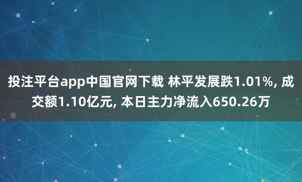 投注平台app中国官网下载 林平发展跌1.01%， 成交额1.10亿元， 本日主力净流入650.26万