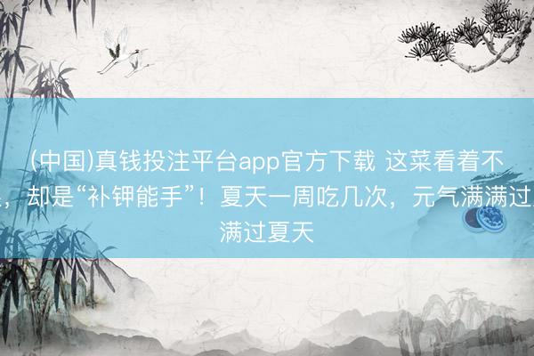 (中国)真钱投注平台app官方下载 这菜看着不起眼，却是“补钾能手”！夏天一周吃几次，元气满满过夏天