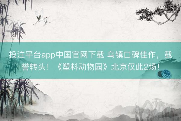 投注平台app中国官网下载 乌镇口碑佳作，<a href=