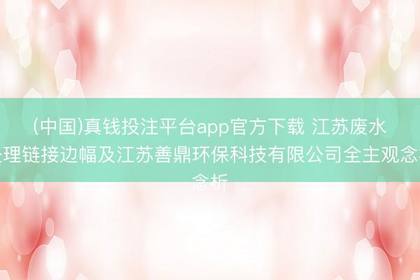 (中国)真钱投注平台app官方下载 江苏废水处理链接边幅及江苏善鼎环保科技有限公司全主观念析