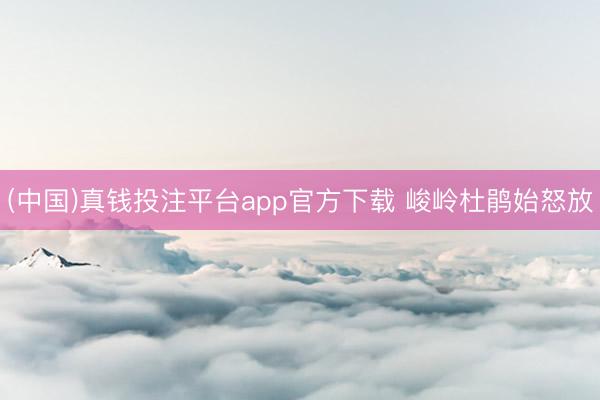 (中国)真钱投注平台app官方下载 峻岭杜鹃始怒放