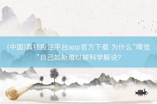 (中国)真钱投注平台app官方下载 为什么“嗅觉”自己如斯难以被科学解说?
