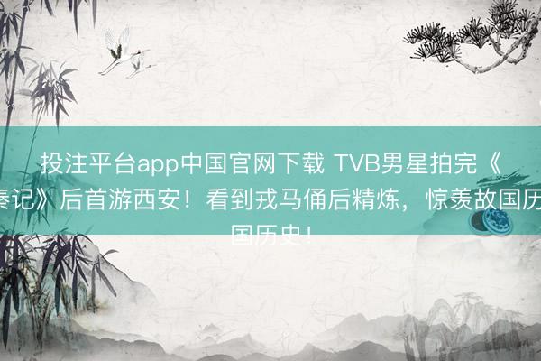 投注平台app中国官网下载 TVB男星拍完《寻秦记》后首游西安！看到戎马俑后精炼，惊羡故国历史！