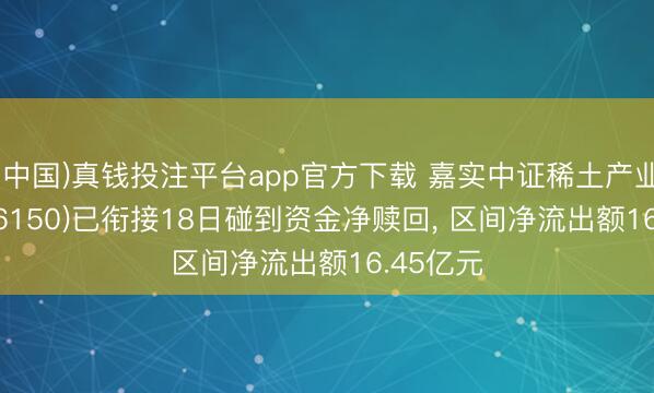 (中国)真钱投注平台app官方下载 嘉实中证稀土产业ETF(516150)已衔接18日碰到资金净赎回， 区间净流出额16.45亿元