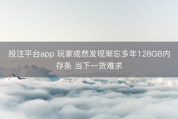 投注平台app 玩家或然发现渐忘多年128GB内存条 当下一货难求