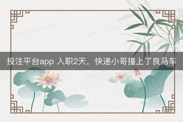 投注平台app 入职2天,快递小哥撞上了良马车